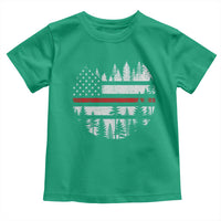 Wildland Firefighter Forest Red Line American Flag Toddler T Shirt