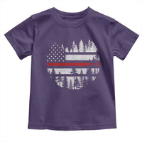 Wildland Firefighter Forest Red Line American Flag Toddler T Shirt