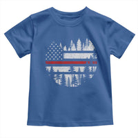 Wildland Firefighter Forest Red Line American Flag Toddler T Shirt
