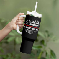 Wildland Firefighter Forest Red Line American Flag Tumbler With Handle