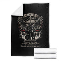 Christian Firefighter Throw Blanket When You Walk Through The Fire You Shall Not Be Burned American Flag