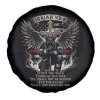 Christian Firefighter Spare Tire Cover When You Walk Through The Fire You Shall Not Be Burned American Flag
