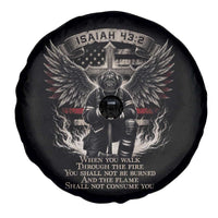 Christian Firefighter Spare Tire Cover When You Walk Through The Fire You Shall Not Be Burned American Flag