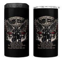 Christian Firefighter 4 in 1 Can Cooler Tumbler When You Walk Through The Fire You Shall Not Be Burned American Flag