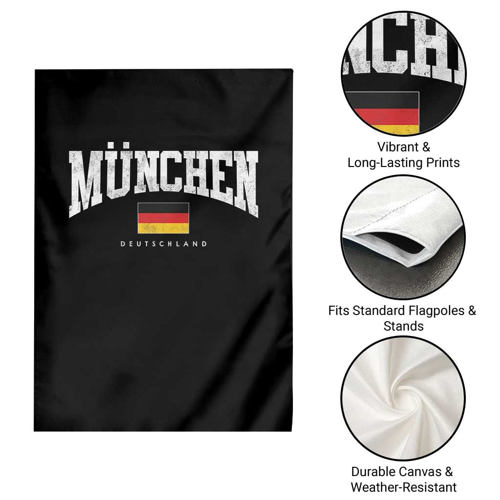 Munchen Deutschland Germany Garden Flag Vintage Athletic Sports Design