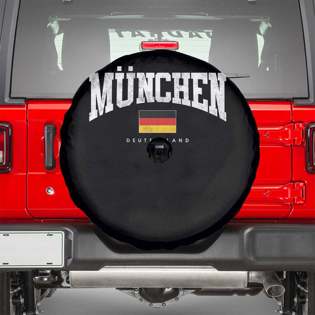 Munchen Deutschland Germany Spare Tire Cover Vintage Athletic Sports Design