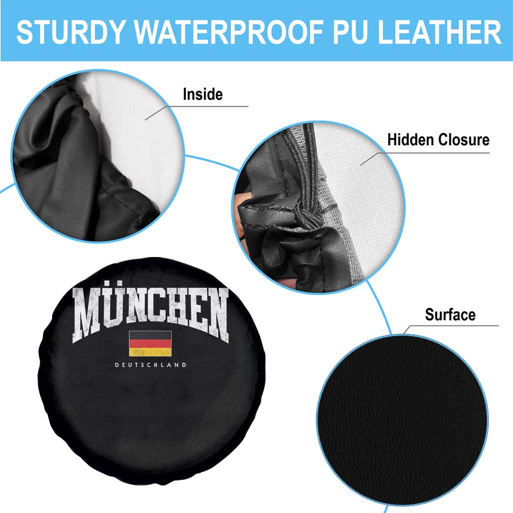 Munchen Deutschland Germany Spare Tire Cover Vintage Athletic Sports Design