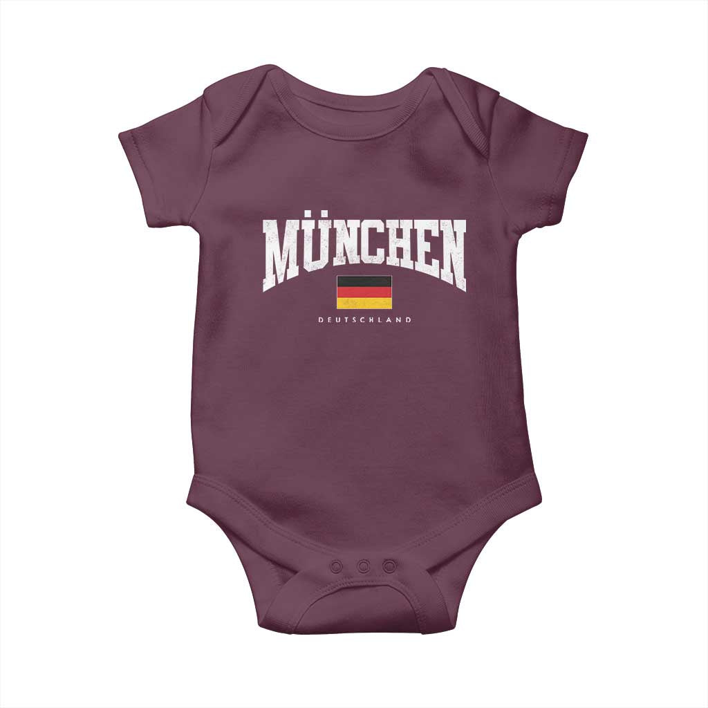 Munchen Deutschland Germany Baby Onesie Vintage Athletic Sports Design