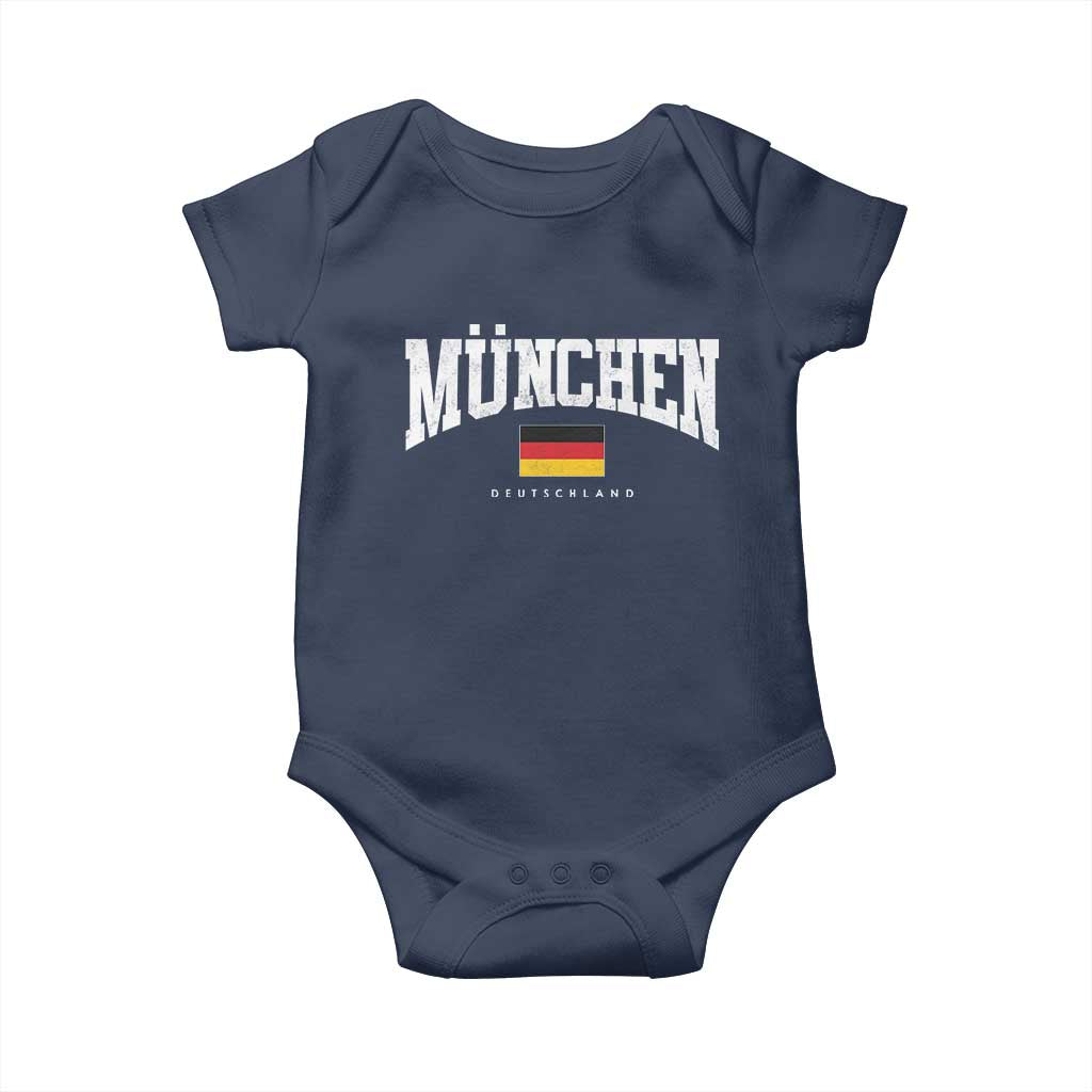 Munchen Deutschland Germany Baby Onesie Vintage Athletic Sports Design