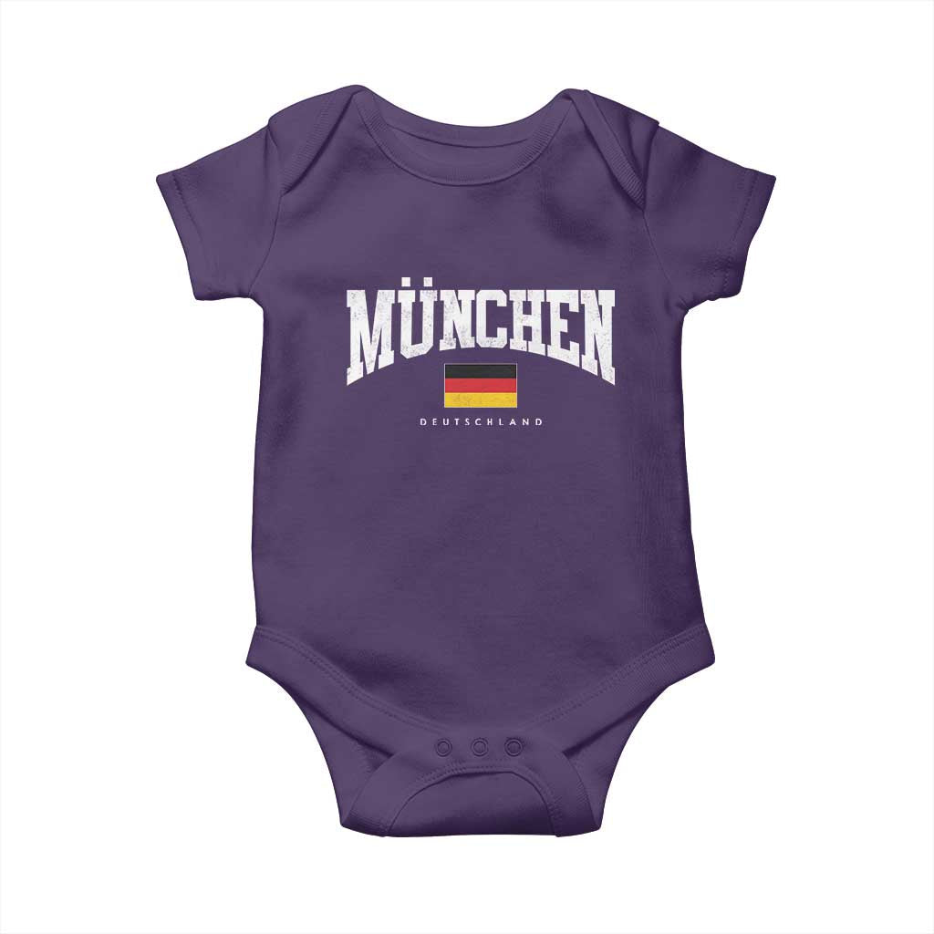 Munchen Deutschland Germany Baby Onesie Vintage Athletic Sports Design