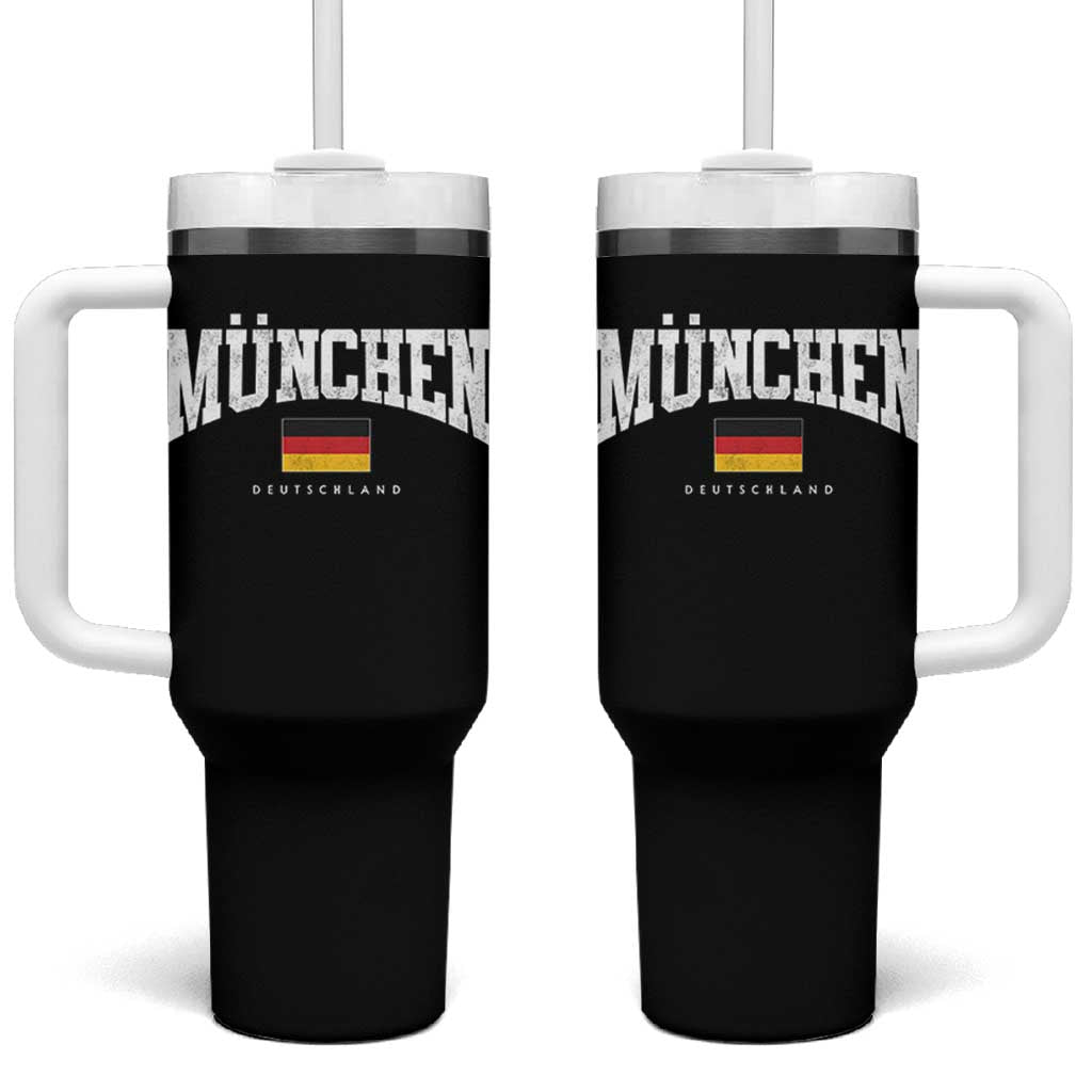 Munchen Deutschland Germany Tumbler With Handle Vintage Athletic Sports Design
