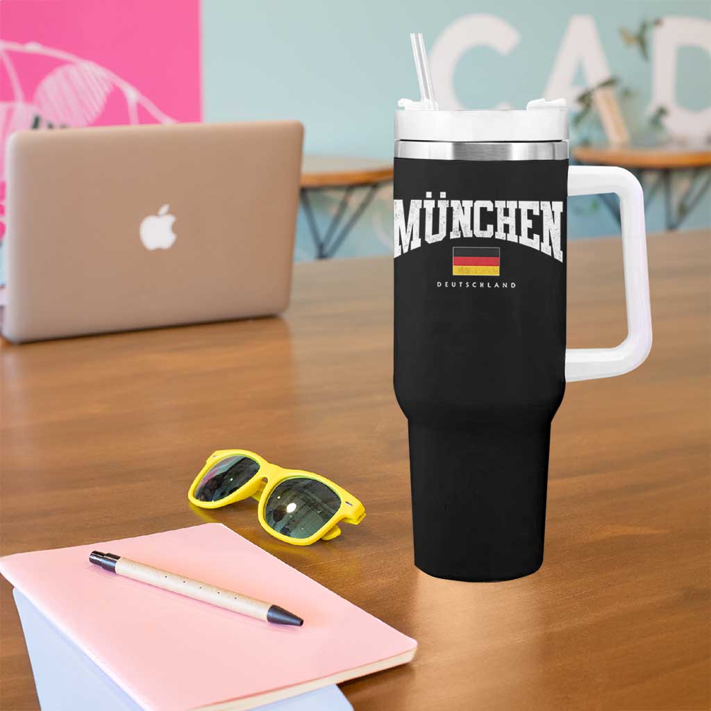 Munchen Deutschland Germany Tumbler With Handle Vintage Athletic Sports Design