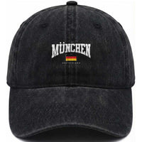 Munchen Deutschland Germany Washed Cotton Baseball Cap Vintage Athletic Sports Design