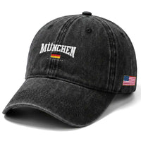 Munchen Deutschland Germany Washed Cotton Baseball Cap Vintage Athletic Sports Design