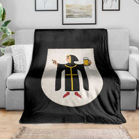 Funny Munich Oktoberfest Munchen Coat of Arms Throw Blanket Münchner Kindl Beer Drinking