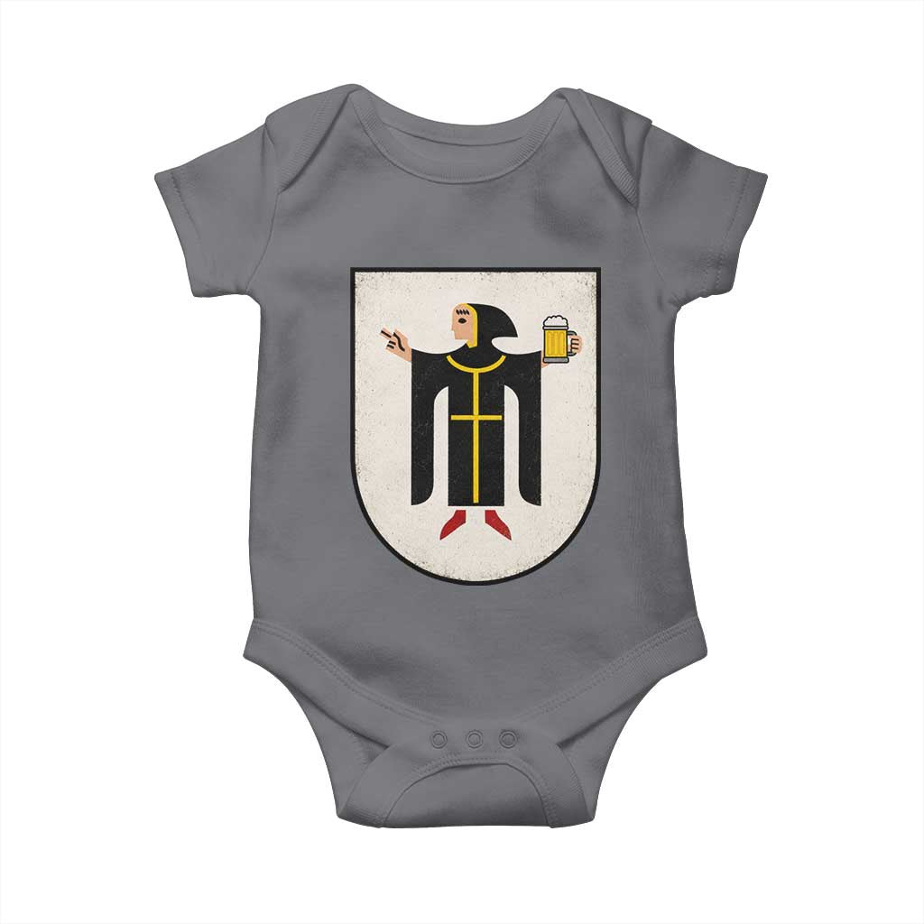 Funny Munich Oktoberfest Munchen Coat of Arms Baby Onesie Münchner Kindl Beer Drinking
