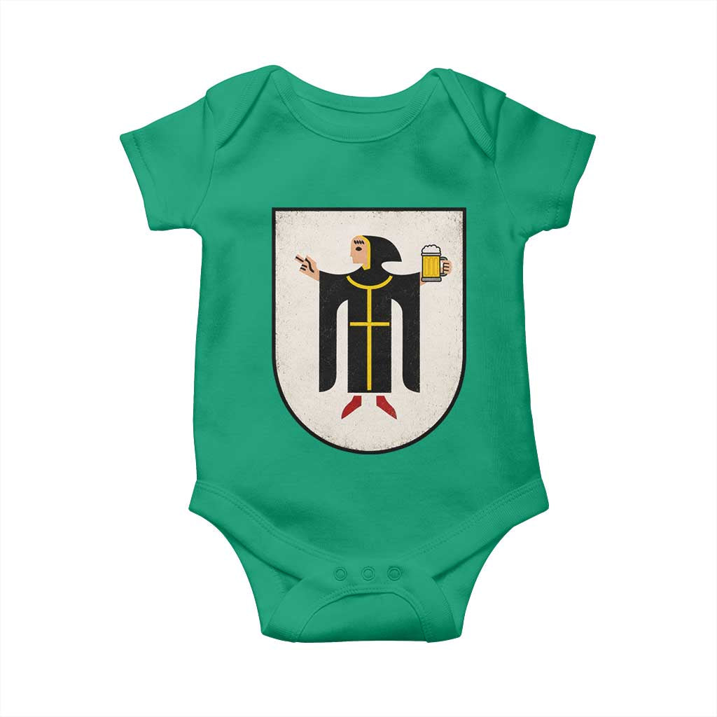 Funny Munich Oktoberfest Munchen Coat of Arms Baby Onesie Münchner Kindl Beer Drinking