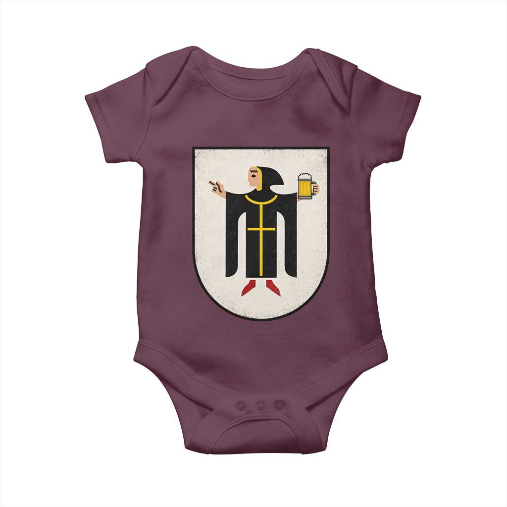 Funny Munich Oktoberfest Munchen Coat of Arms Baby Onesie Münchner Kindl Beer Drinking