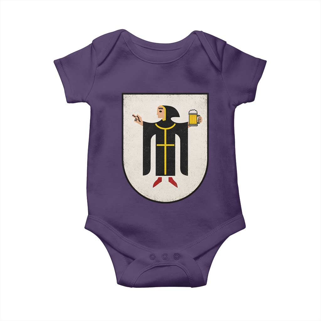 Funny Munich Oktoberfest Munchen Coat of Arms Baby Onesie Münchner Kindl Beer Drinking