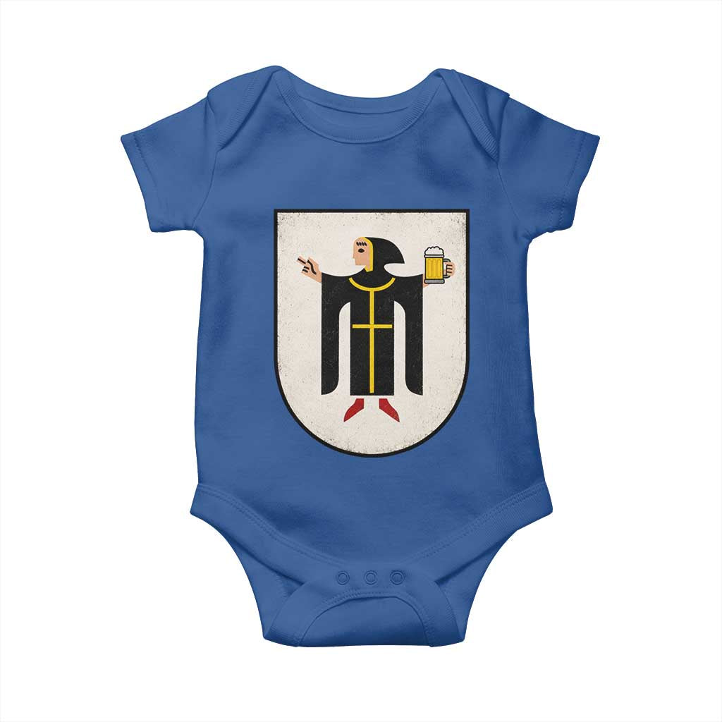 Funny Munich Oktoberfest Munchen Coat of Arms Baby Onesie Münchner Kindl Beer Drinking