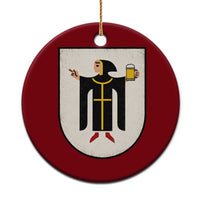 Funny Munich Oktoberfest Munchen Coat of Arms Ceramic Ornament Münchner Kindl Beer Drinking