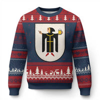 Funny Munich Oktoberfest Munchen Coat of Arms Ugly Christmas Sweater Münchner Kindl Beer Drinking