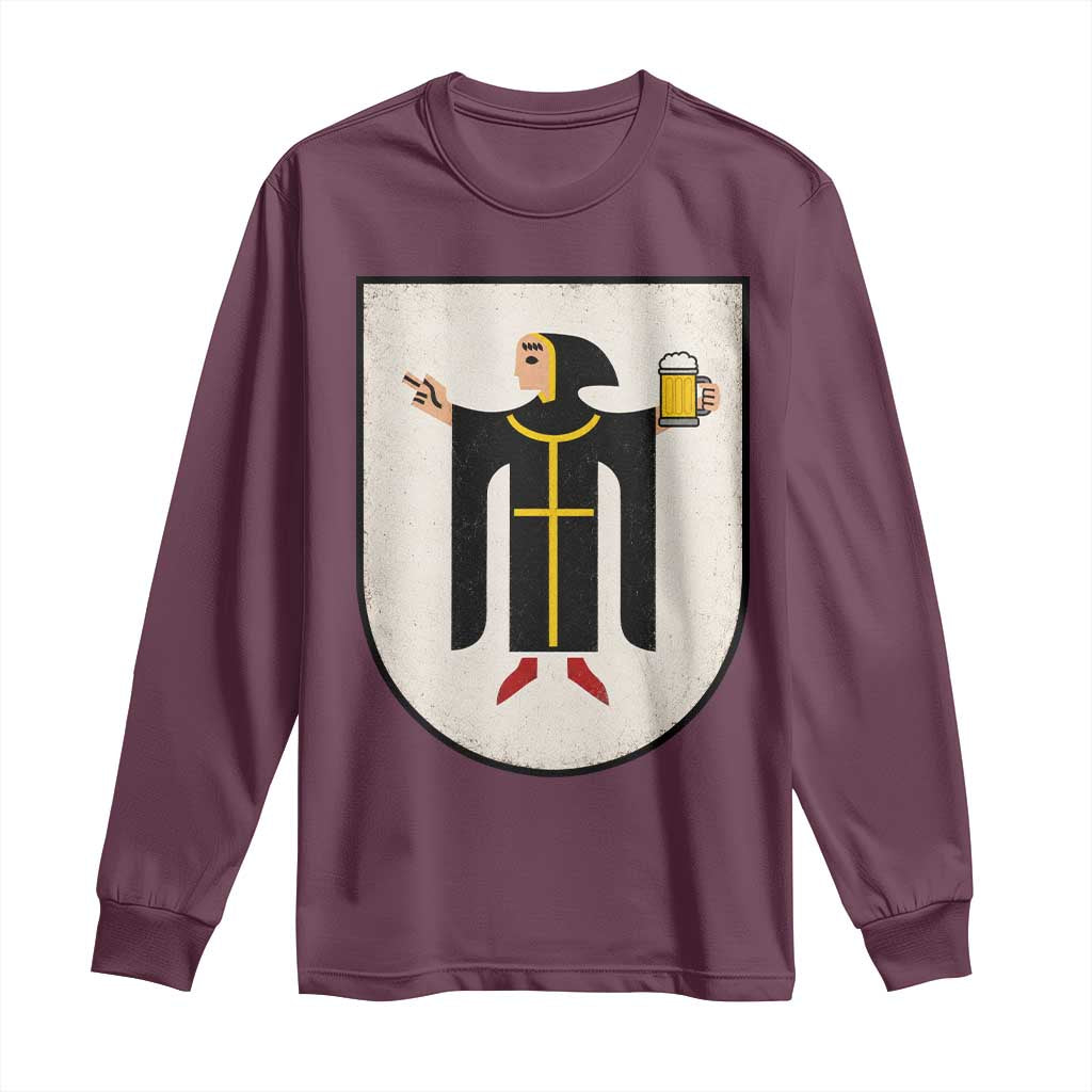 Funny Munich Oktoberfest Munchen Coat of Arms Long Sleeve Shirt Münchner Kindl Beer Drinking