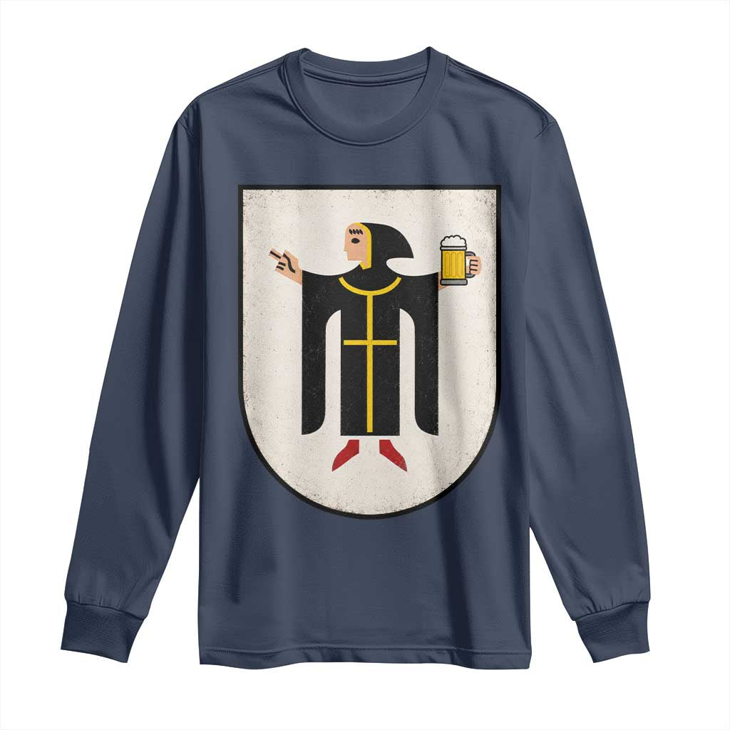 Funny Munich Oktoberfest Munchen Coat of Arms Long Sleeve Shirt Münchner Kindl Beer Drinking