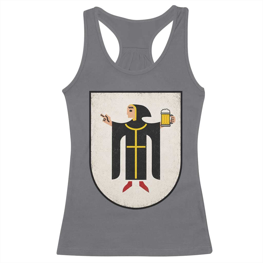 Funny Munich Oktoberfest Munchen Coat of Arms Racerback Tank Top Münchner Kindl Beer Drinking