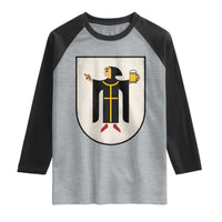 Funny Munich Oktoberfest Munchen Coat of Arms Raglan Shirt Münchner Kindl Beer Drinking