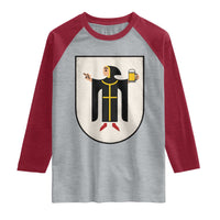 Funny Munich Oktoberfest Munchen Coat of Arms Raglan Shirt Münchner Kindl Beer Drinking