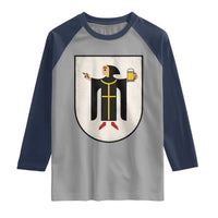 Funny Munich Oktoberfest Munchen Coat of Arms Raglan Shirt Münchner Kindl Beer Drinking