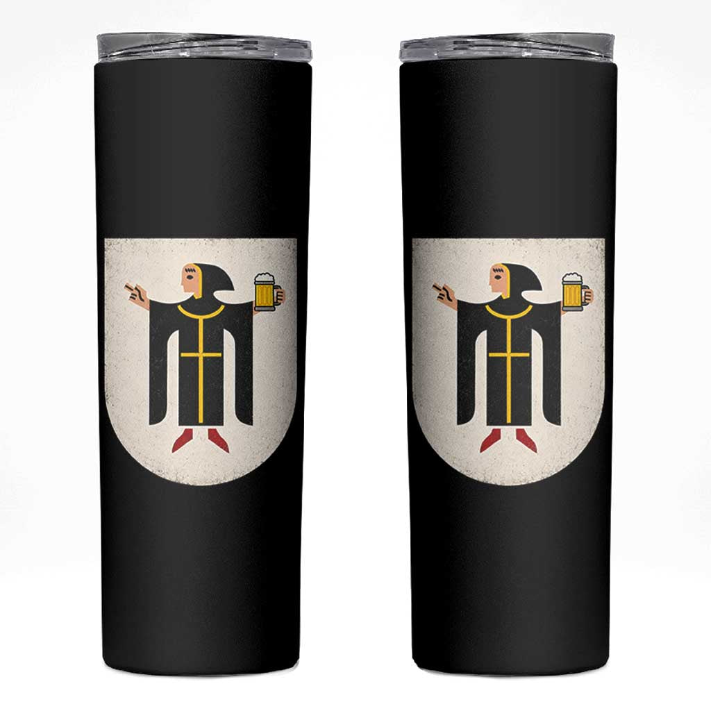 Funny Munich Oktoberfest Munchen Coat of Arms Skinny Tumbler Münchner Kindl Beer Drinking