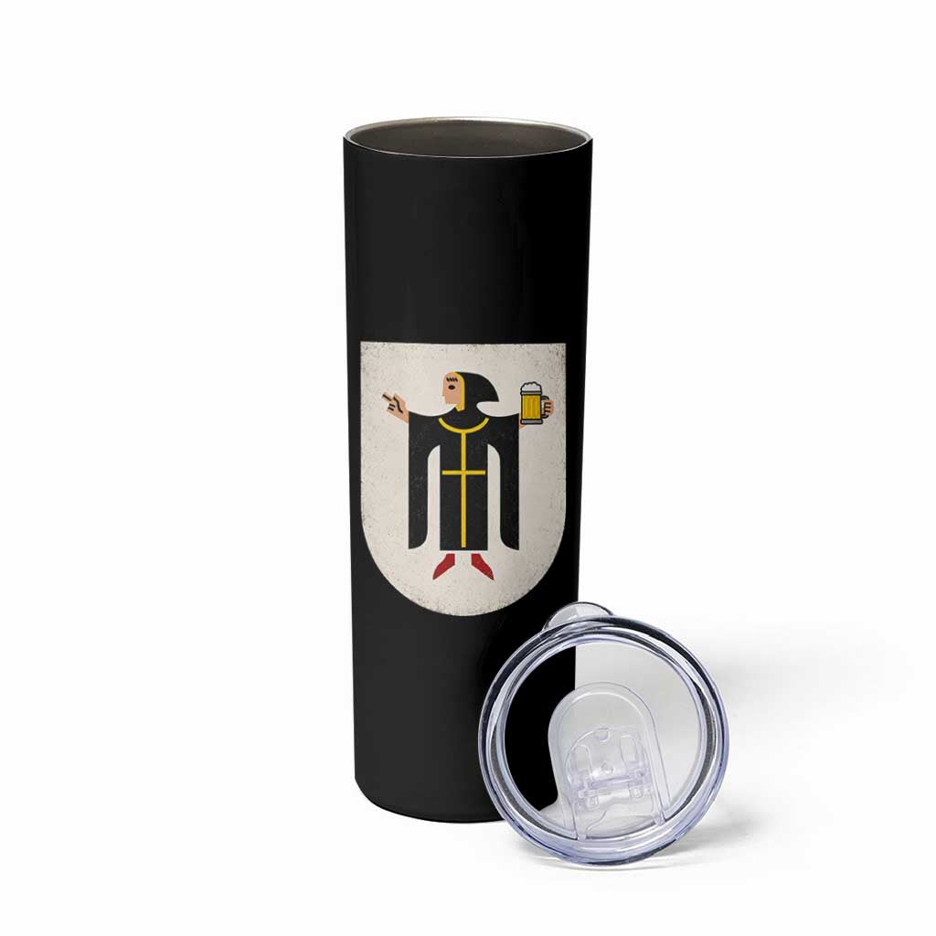 Funny Munich Oktoberfest Munchen Coat of Arms Skinny Tumbler Münchner Kindl Beer Drinking