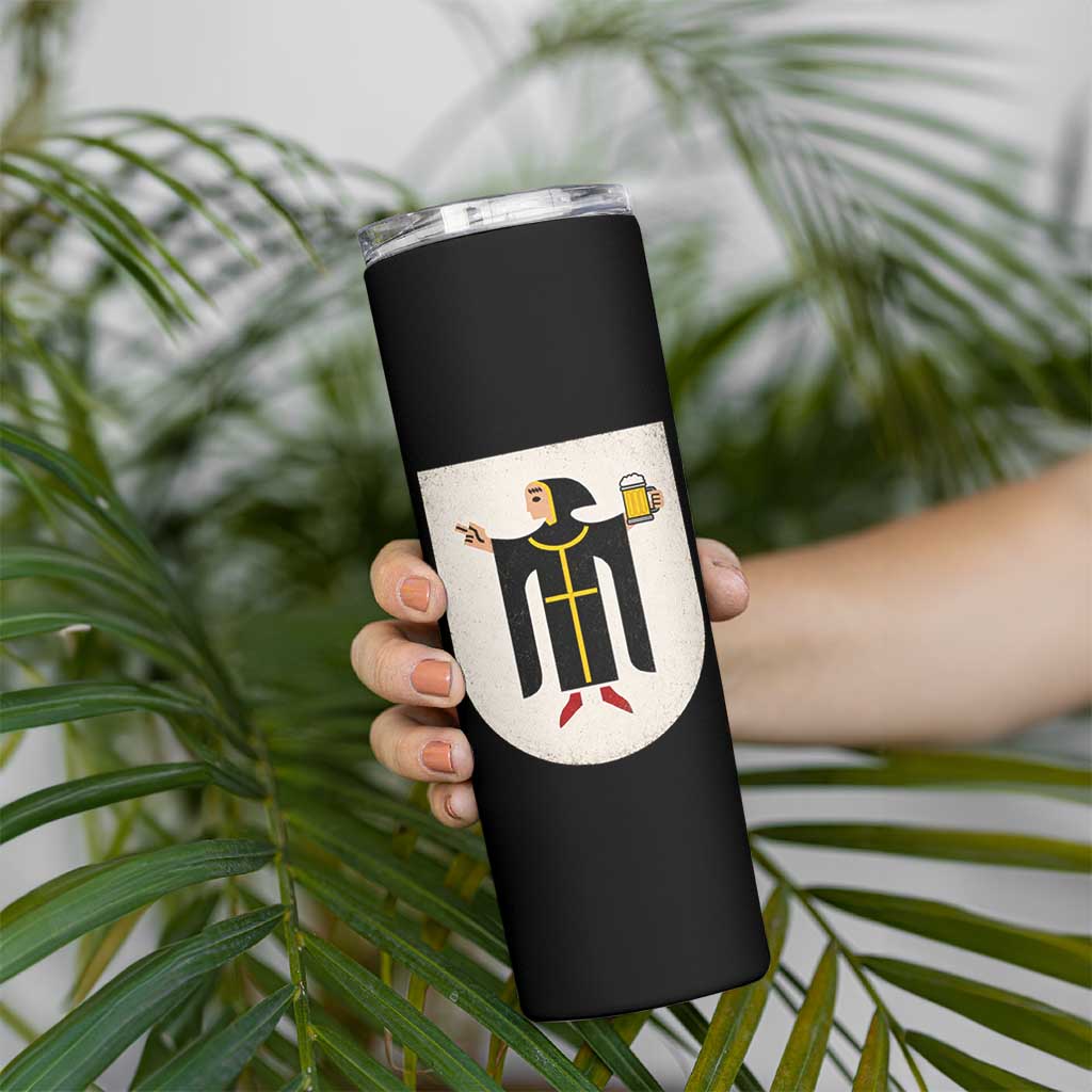 Funny Munich Oktoberfest Munchen Coat of Arms Skinny Tumbler Münchner Kindl Beer Drinking