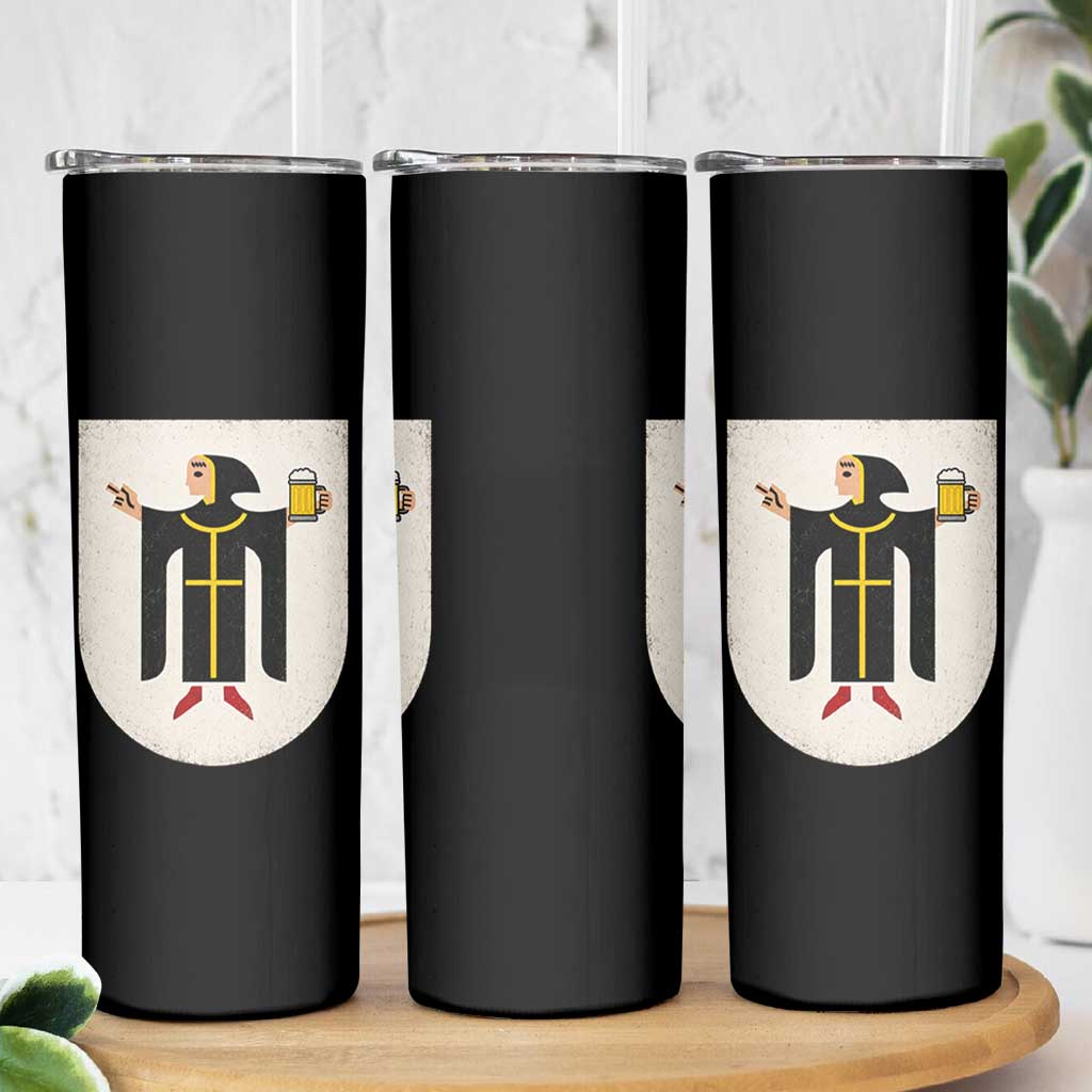 Funny Munich Oktoberfest Munchen Coat of Arms Skinny Tumbler Münchner Kindl Beer Drinking