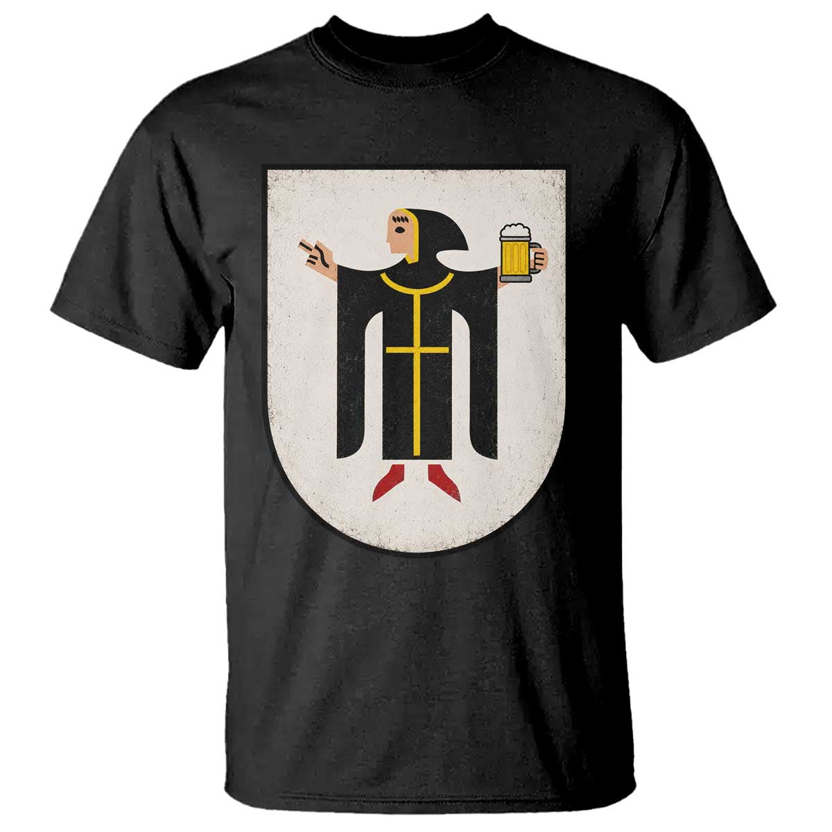 Funny Munich Oktoberfest Munchen Coat of Arms T Shirt Münchner Kindl Beer Drinking