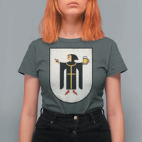 Funny Munich Oktoberfest Munchen Coat of Arms T Shirt For Women Münchner Kindl Beer Drinking