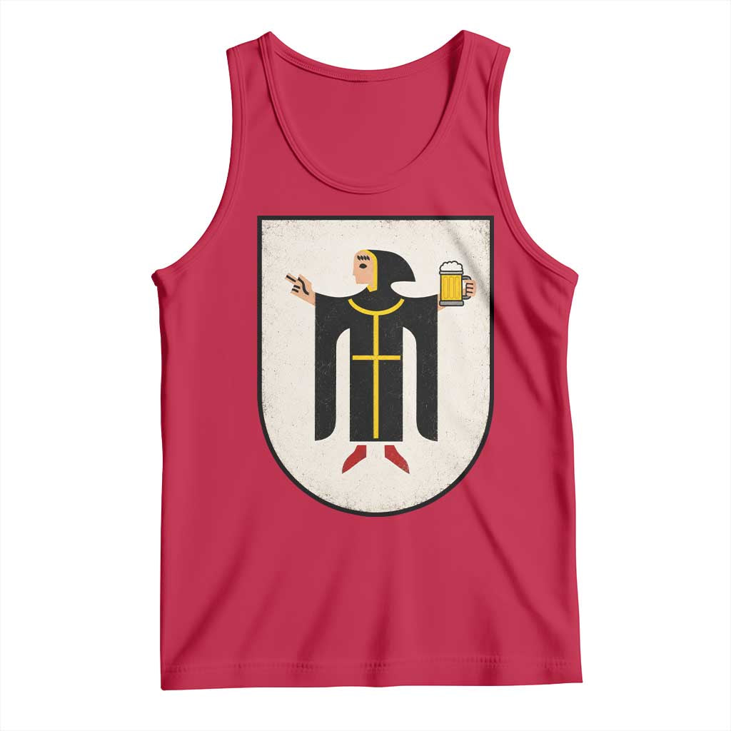 Funny Munich Oktoberfest Munchen Coat of Arms Tank Top Münchner Kindl Beer Drinking