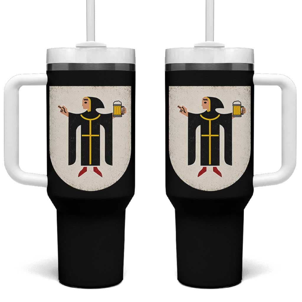 Funny Munich Oktoberfest Munchen Coat of Arms Tumbler With Handle Münchner Kindl Beer Drinking