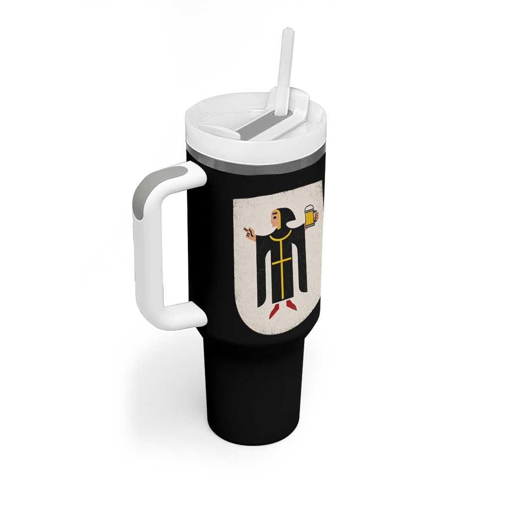 Funny Munich Oktoberfest Munchen Coat of Arms Tumbler With Handle Münchner Kindl Beer Drinking