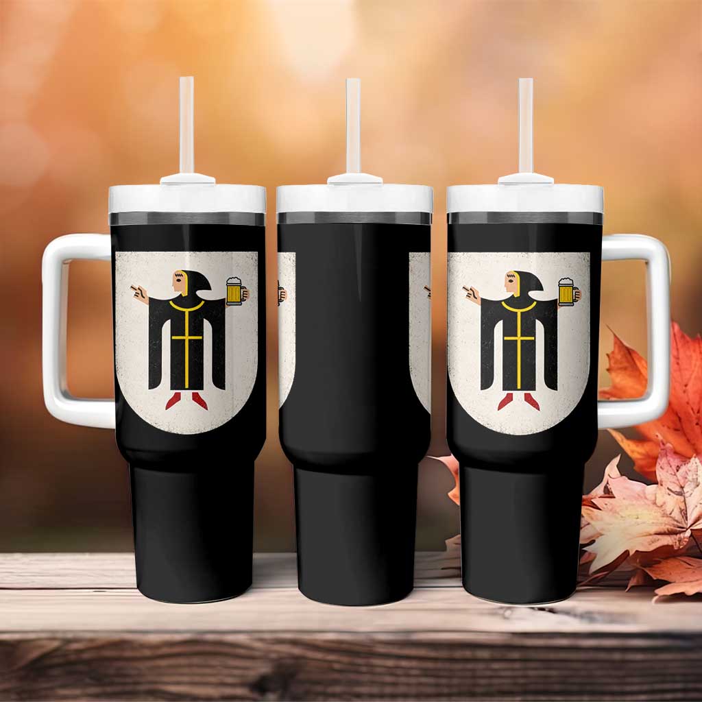 Funny Munich Oktoberfest Munchen Coat of Arms Tumbler With Handle Münchner Kindl Beer Drinking