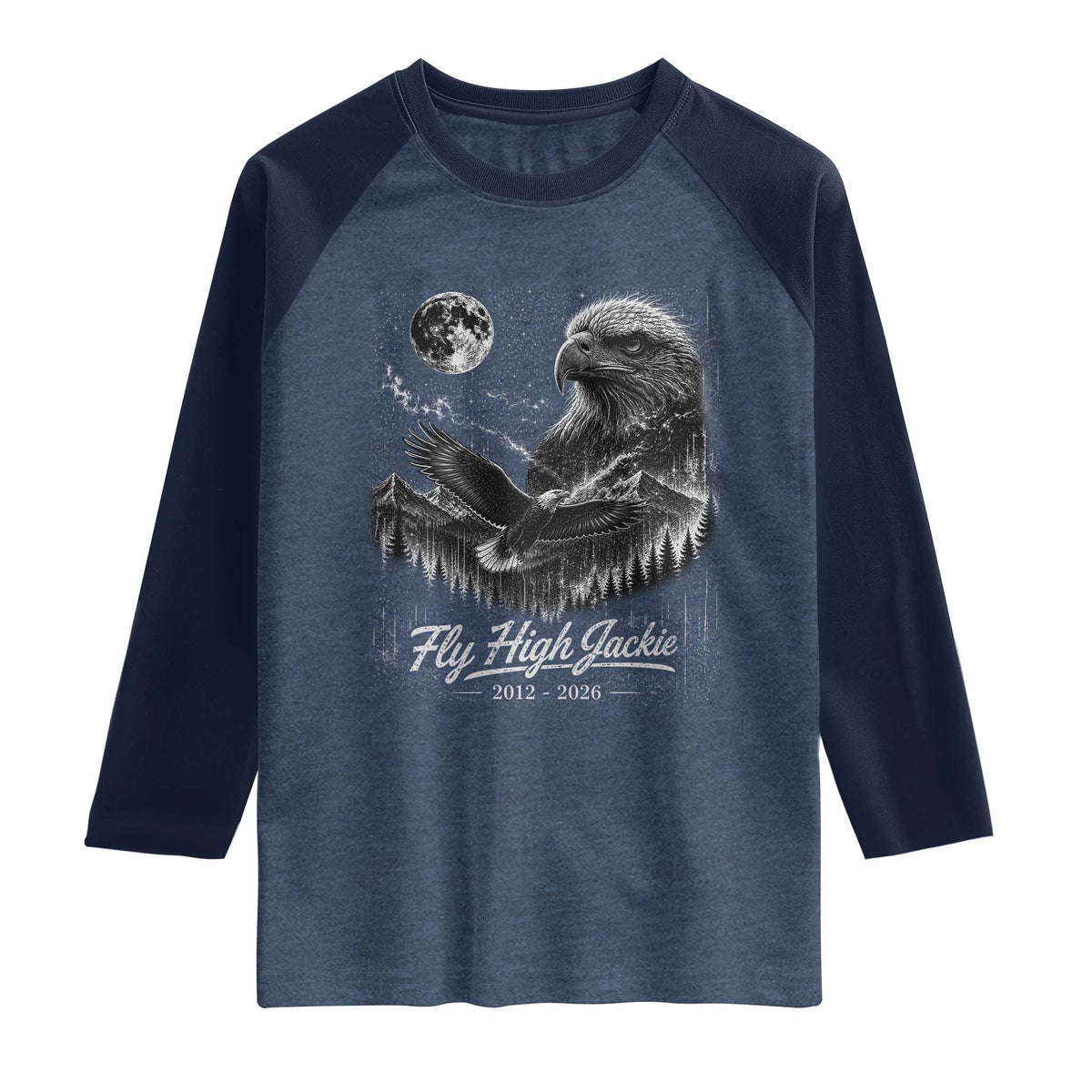 Fly High Jackie Eagle Raglan Shirt Memorial Tribute Nature Supports California Wildlife