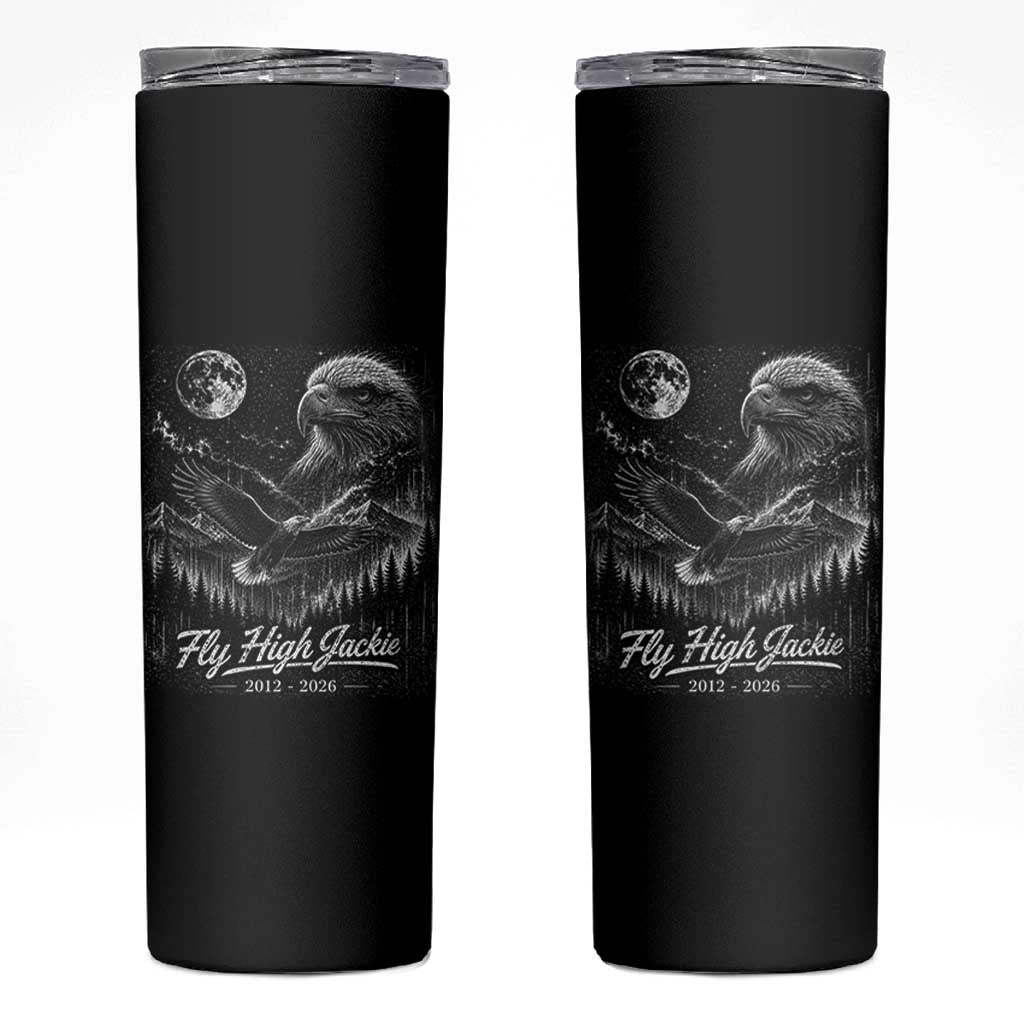 Fly High Jackie Eagle Skinny Tumbler Memorial Tribute Nature Supports California Wildlife