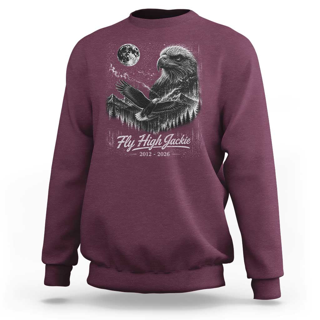 Fly High Jackie Eagle Sweatshirt Memorial Tribute Nature Supports California Wildlife