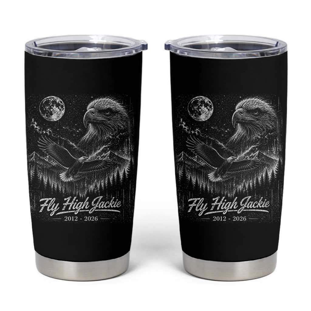 Fly High Jackie Eagle Tumbler Cup Memorial Tribute Nature Supports California Wildlife