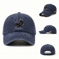 Fly High Jackie Eagle Washed Cotton Baseball Cap Memorial Tribute Nature Supports California Wildlife