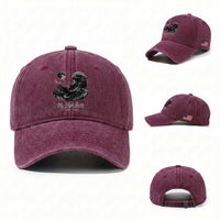 Fly High Jackie Eagle Washed Cotton Baseball Cap Memorial Tribute Nature Supports California Wildlife
