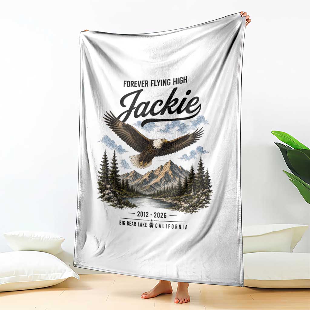 Jackie Bald Eagle Memorial Tribute Throw Blanket Forever Flying High Big Bear California 2012 2026