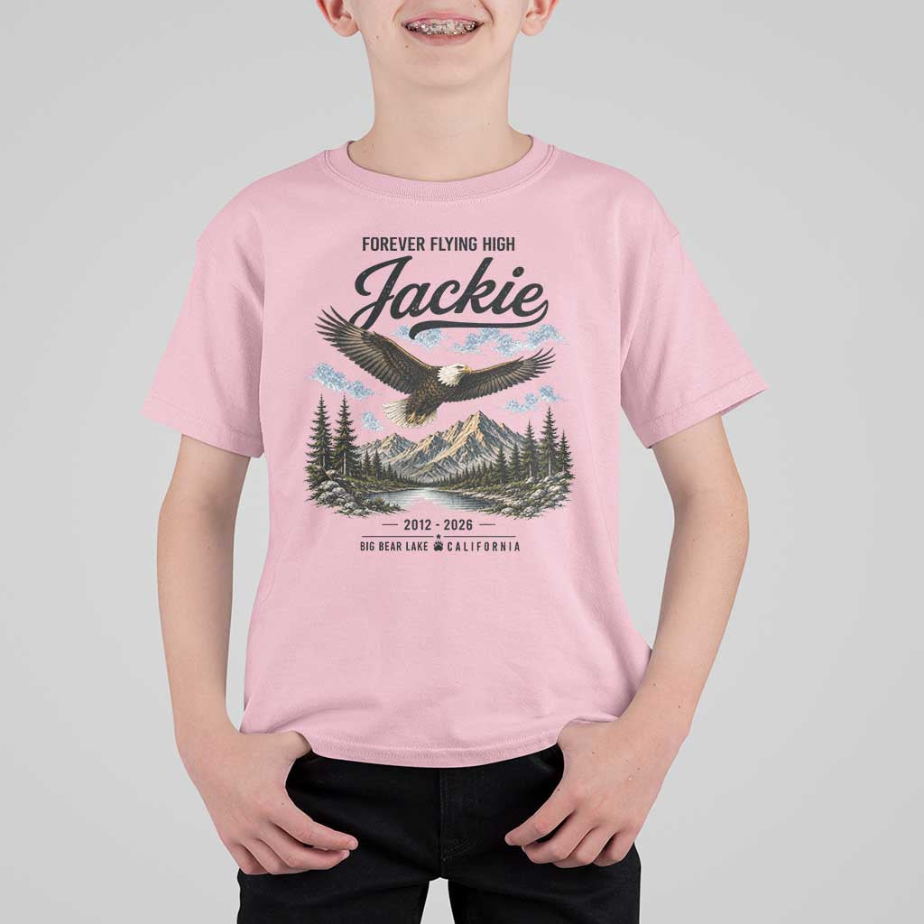 Jackie Bald Eagle Memorial Tribute T Shirt For Kid Forever Flying High Big Bear California 2012 2026